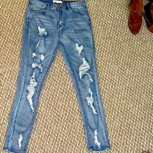 Almost famous blue denim ripped jeans